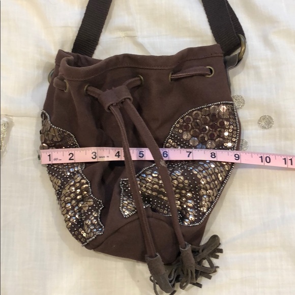 Brown Sequin Satchel - Picture 5 of 7